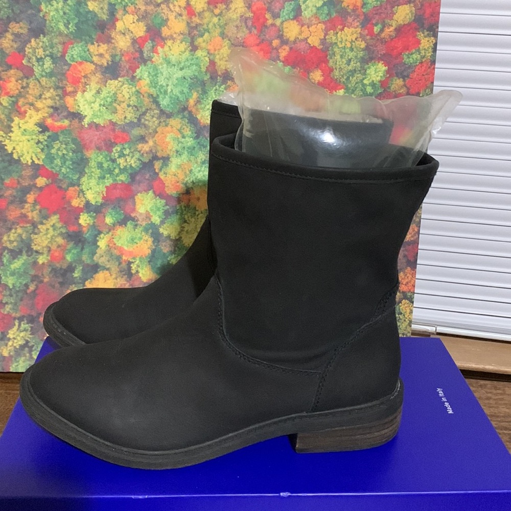 LUCKY BRAND NITROH 2  LEATHER BOOTS BLACK BOOTS SIZE 7 1/2 used twice